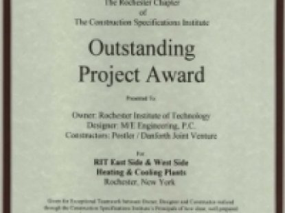 M/E Engineering receives Rochester CSI Outstanding Project Award